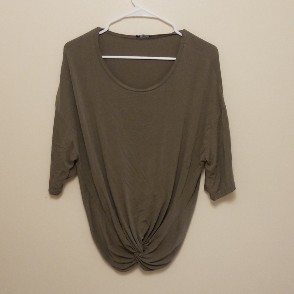 Olive green knotted top